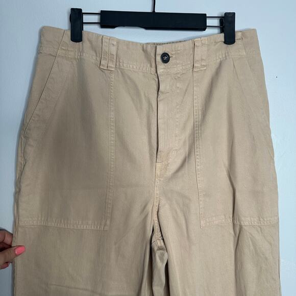 Side Stitch‎ LA Women’s Tan Rolled Straight Leg High Rise Pant Size Medium - Picture 3 of 8